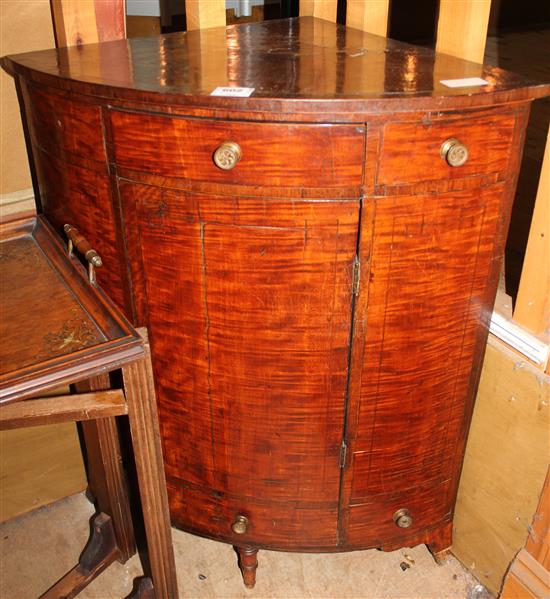 Georgian mahogany bowfront corner cupboard